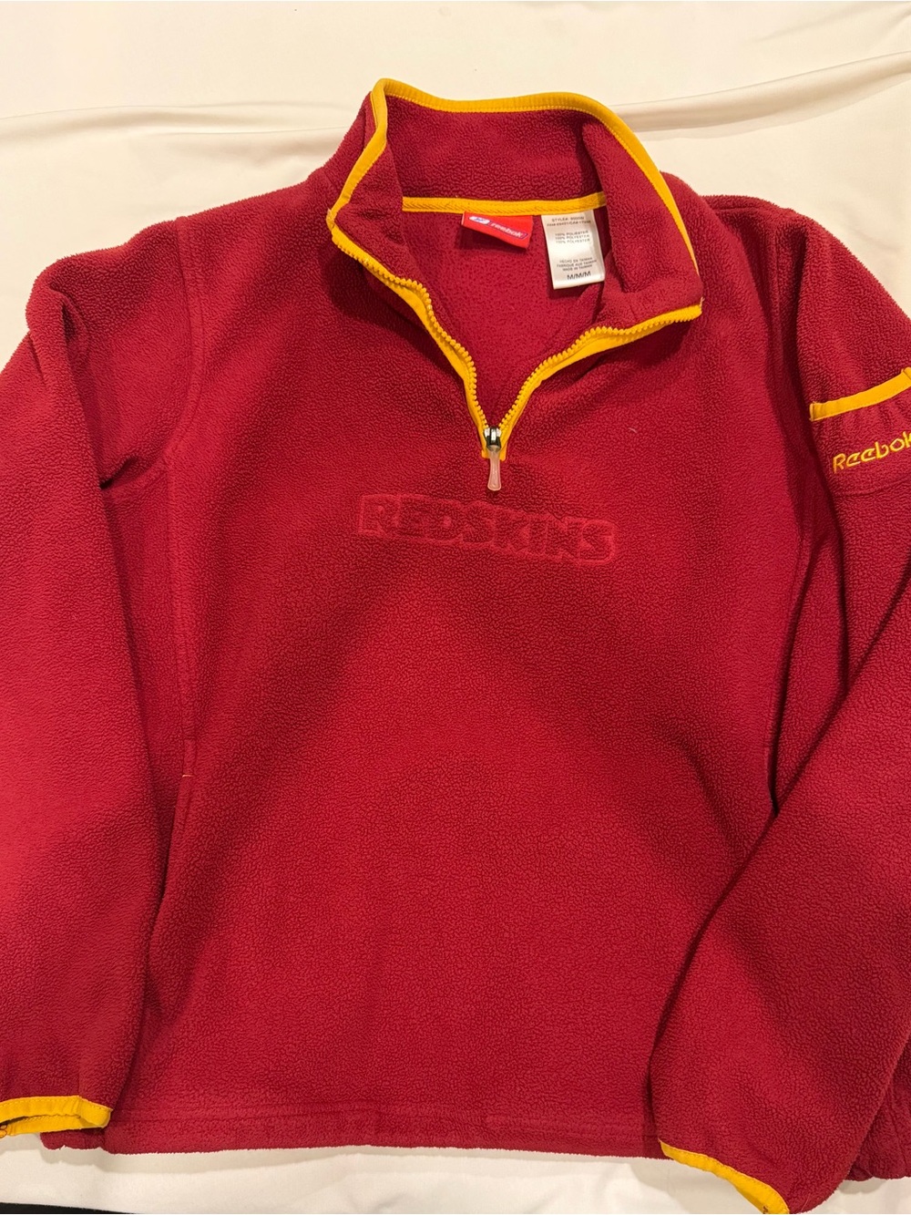 Washington Redskins Vintage embossed three-quarter zip sweatshirt